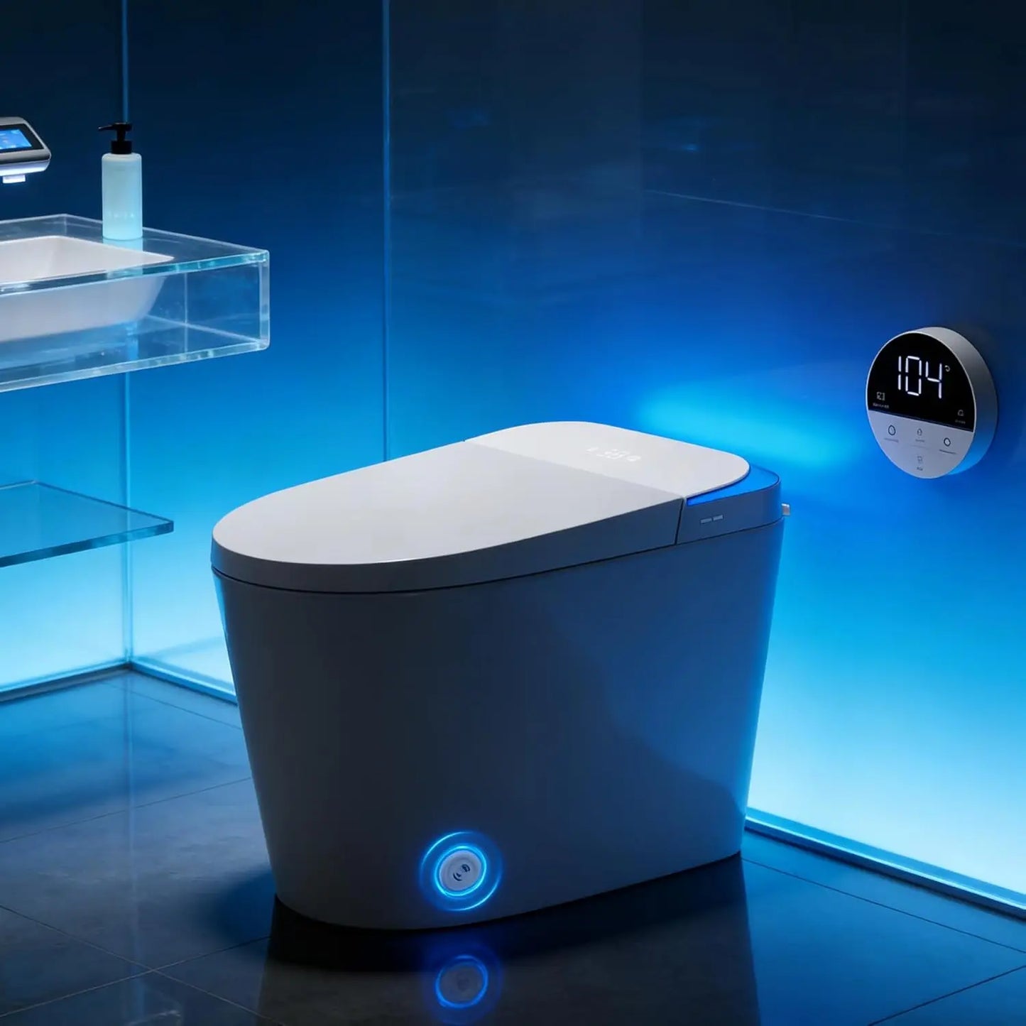 Smart Toilet with Bidet Built in, Bidet Toilet with Foam Shield, Auto Open/Close Lid & Dual Flush, Instant Warm, Customized