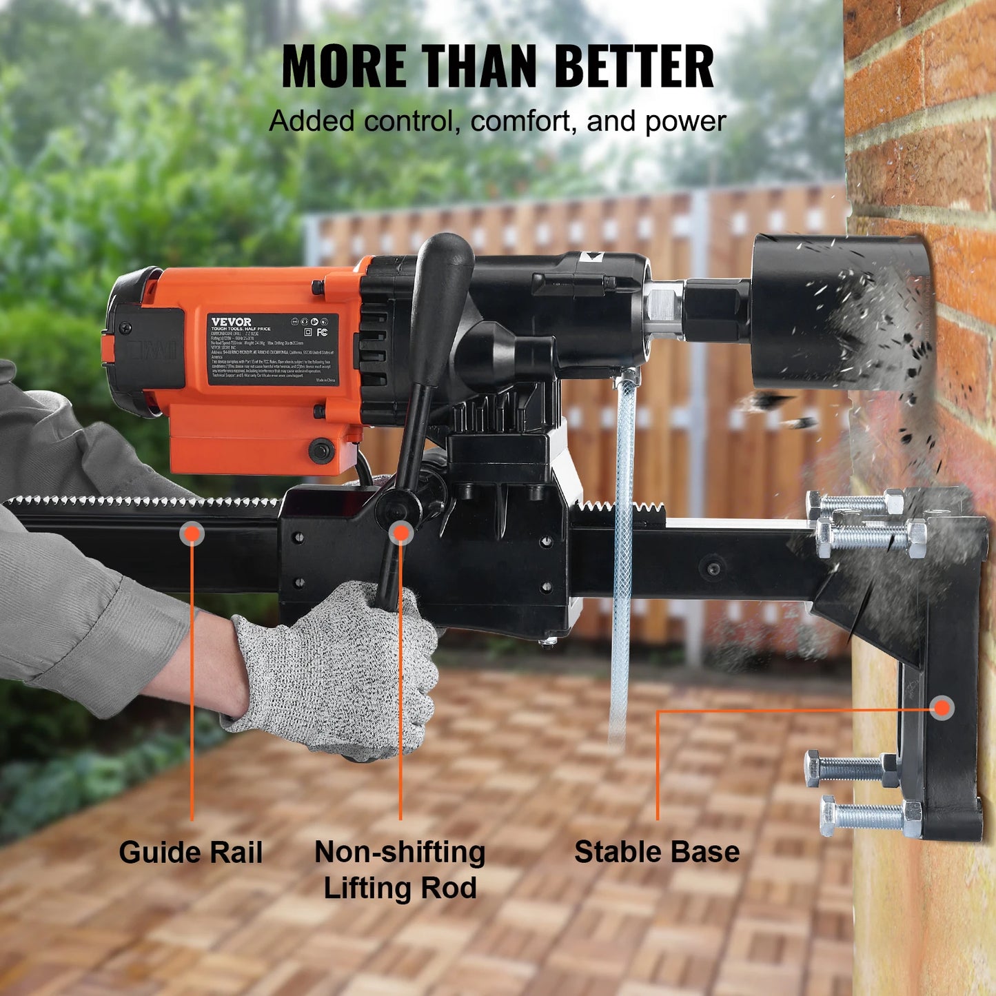 SucceBuy 3200W 750RPM Wet/Dry Diamond Core Drill Machine Concrete Drill Rig Stand Industrial Wet Electric Core Drilling Machine