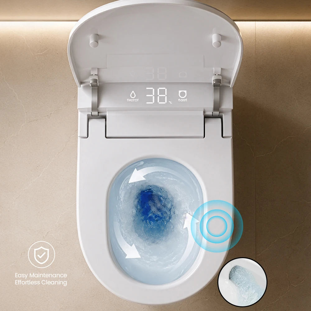 Sanyipace Smart Toilet Seat and Bidet 1000 Gram MaP Flush Score ADA Comfort Height Auto Flush Warm Water Heated Seat Toilet One Piece Elongated Toilet with Tank Toilet