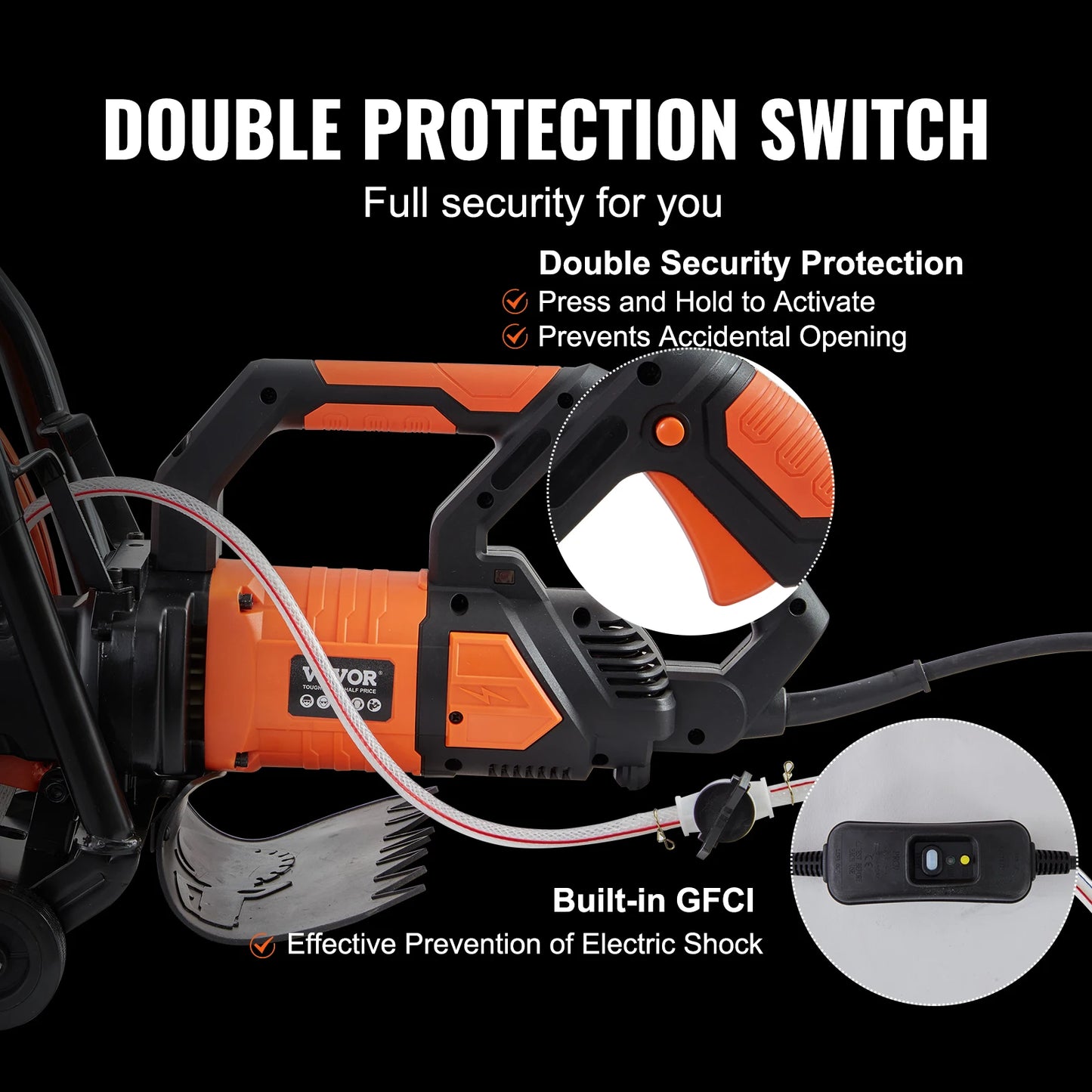 Electric Concrete Saw 16 in 3200 W 15 A Motor Circular Saw Cutter with Max. 6 in Adjustable Cutting Depth Wet Disk Saw
