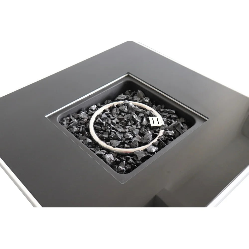 30 Inch White Steel Propane/natural Gas Firepit Table