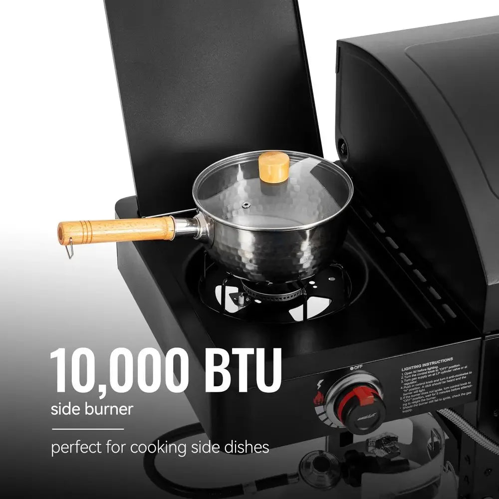 Gas and Charcoal Grill Combo with Offset Smoker amp Side Burner, 34,000 BTU Dual Fuel Grill, 1020 Sq. In. Cooking Area, Ideal f