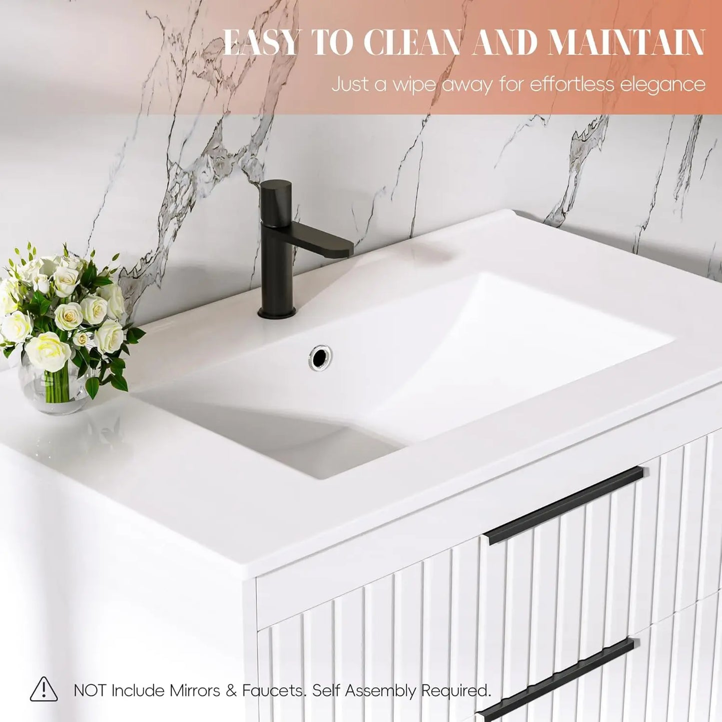 30" Bathroom Vanity with Sink, Floating Vanity Bathroom Sink Cabinet Wall Mount, Soft-Close Function 2 Large, Customized
