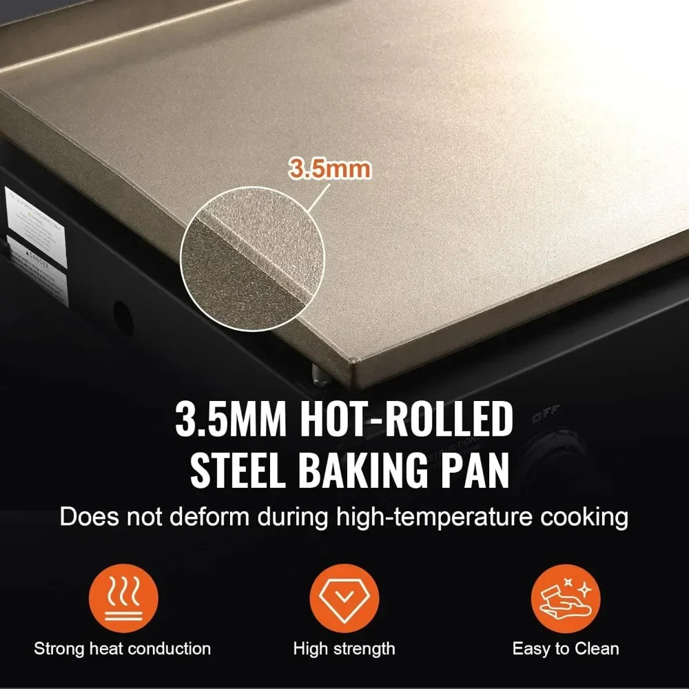 Hot salesSturdy 36-inch Outdoor Propane Flat Top Griddle with Side Storage Shelves