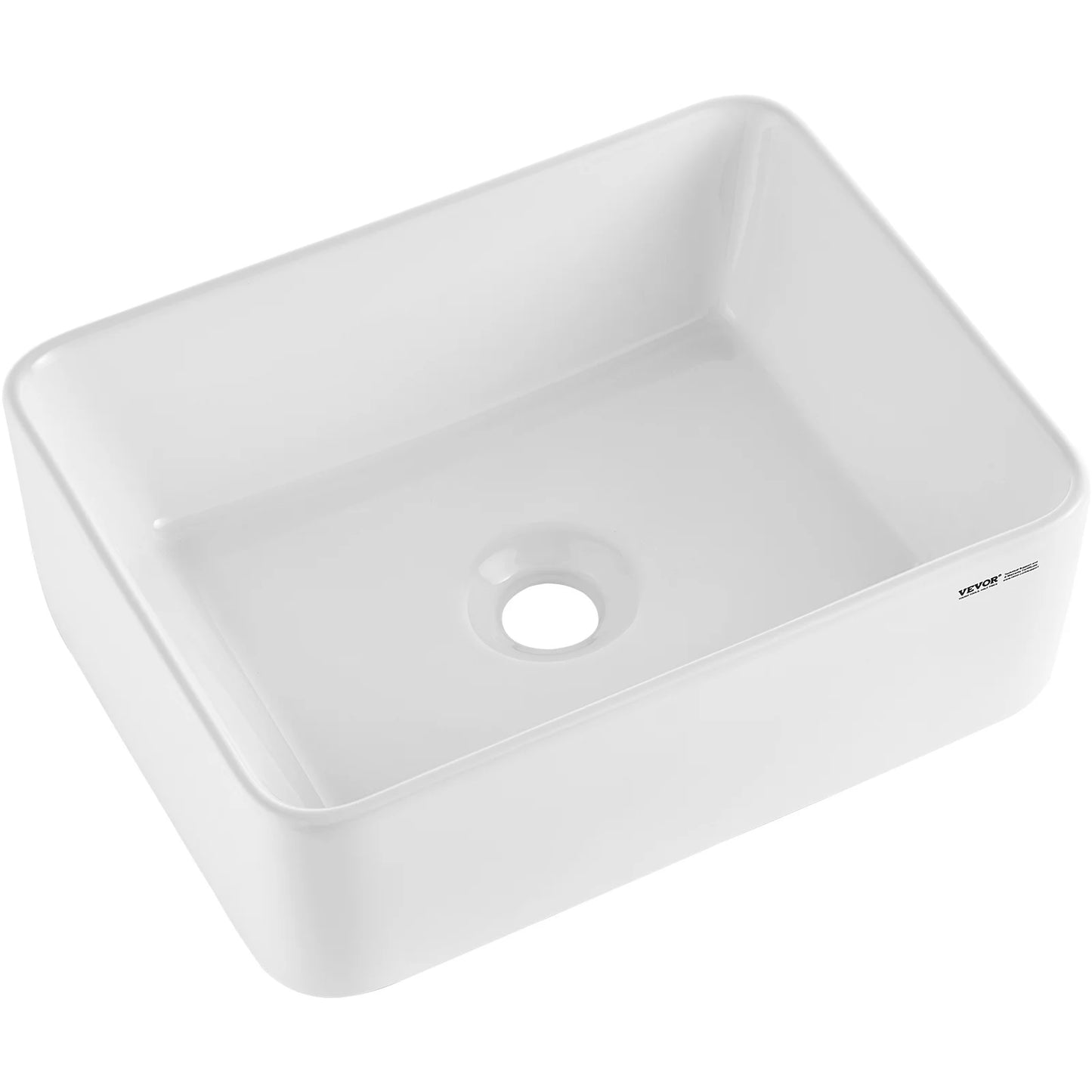 Rectangle Vessel Sink Bathroom Vessel Sink Countertop White Ceramic Bathroom Sinks Above Counter for Bathroom/Toilet