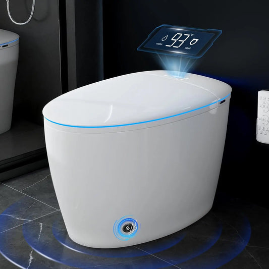 Smart Toilet with Bidet Built in, Bidet Toilet with Foam Shield, Auto Open/Close Lid & Dual Flush, Instant Warm, Customized