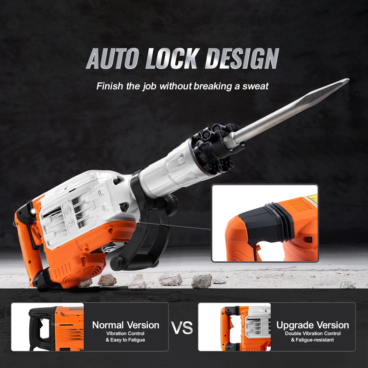 Demolition Jack Hammer 1500W/2200W/3500W Jack Hammer Concrete Breaker Heavy Duty Electric Jack Hammer 2/4pcs Chisel