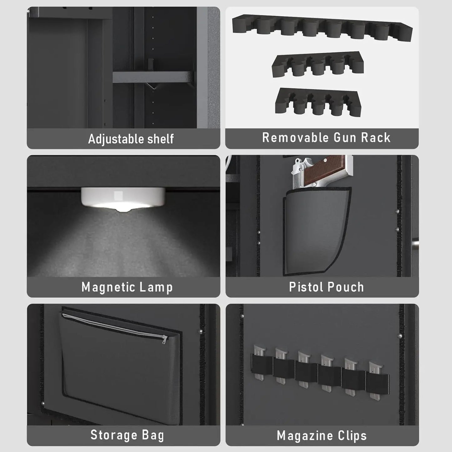 30-40 Large Gun Safe for Rifles and Pistols, Unassembled Digital Gun Safe, Rifle Safe with LCD Keypad and Adjustable Shlef