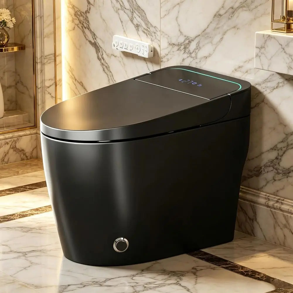 Smart Toilet with Built-in Bidet – Ceic Toilet with Warm Water, Air Dryer, Heated Seat, Auto Open/Close, Night Light, LED Displa