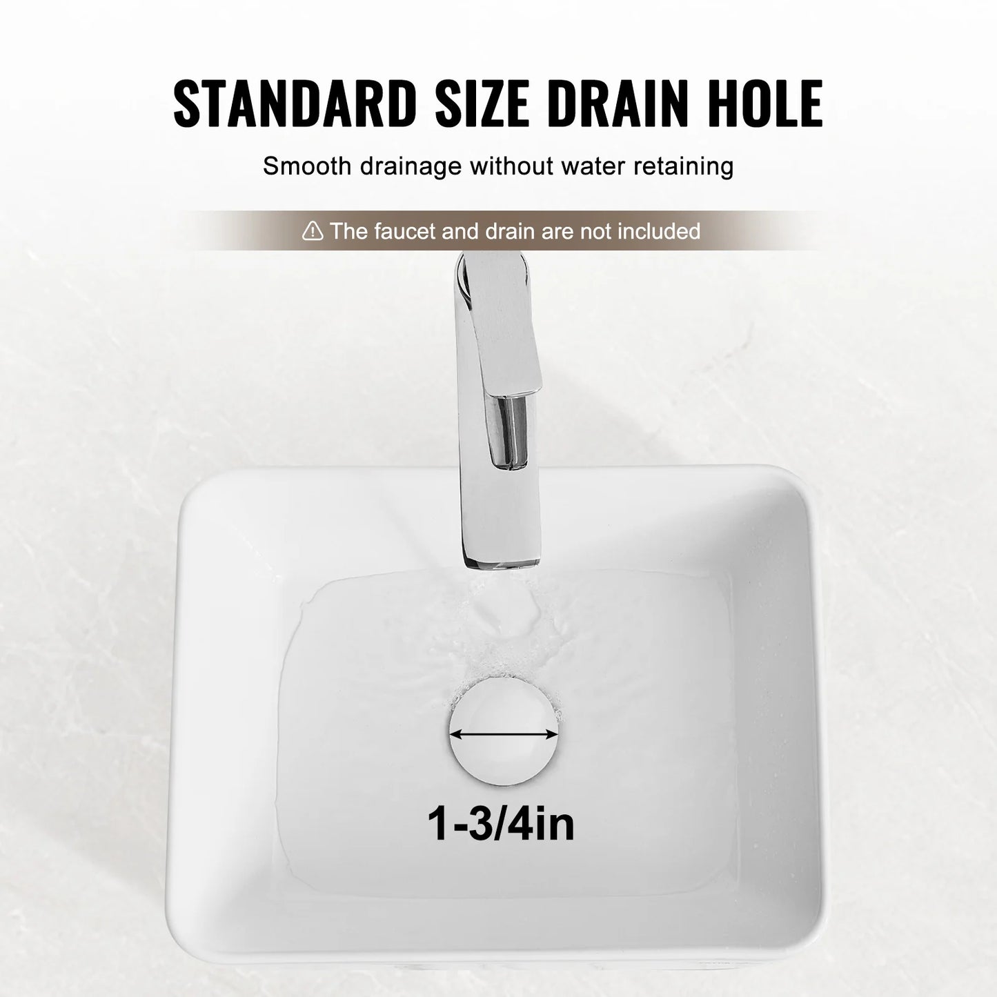 Rectangle Vessel Sink Bathroom Vessel Sink Countertop White Ceramic Bathroom Sinks Above Counter for Bathroom/Toilet
