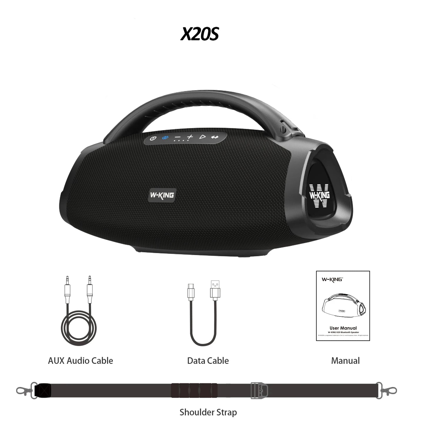 W-KING X20S 140W RMS Portable Bluetooth Speakers, Massive Bass Party Boombox IPX7 Waterproof Speaker Large, Loud Outdoor Party Box